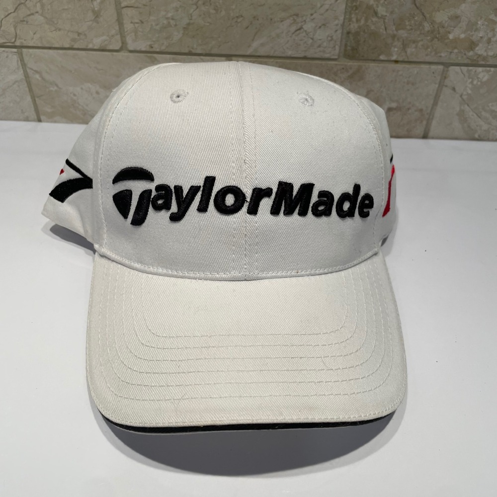 TaylorMade r7 Golf Hat White Adjustable Strapback Cap tmax gear Cotton Twill